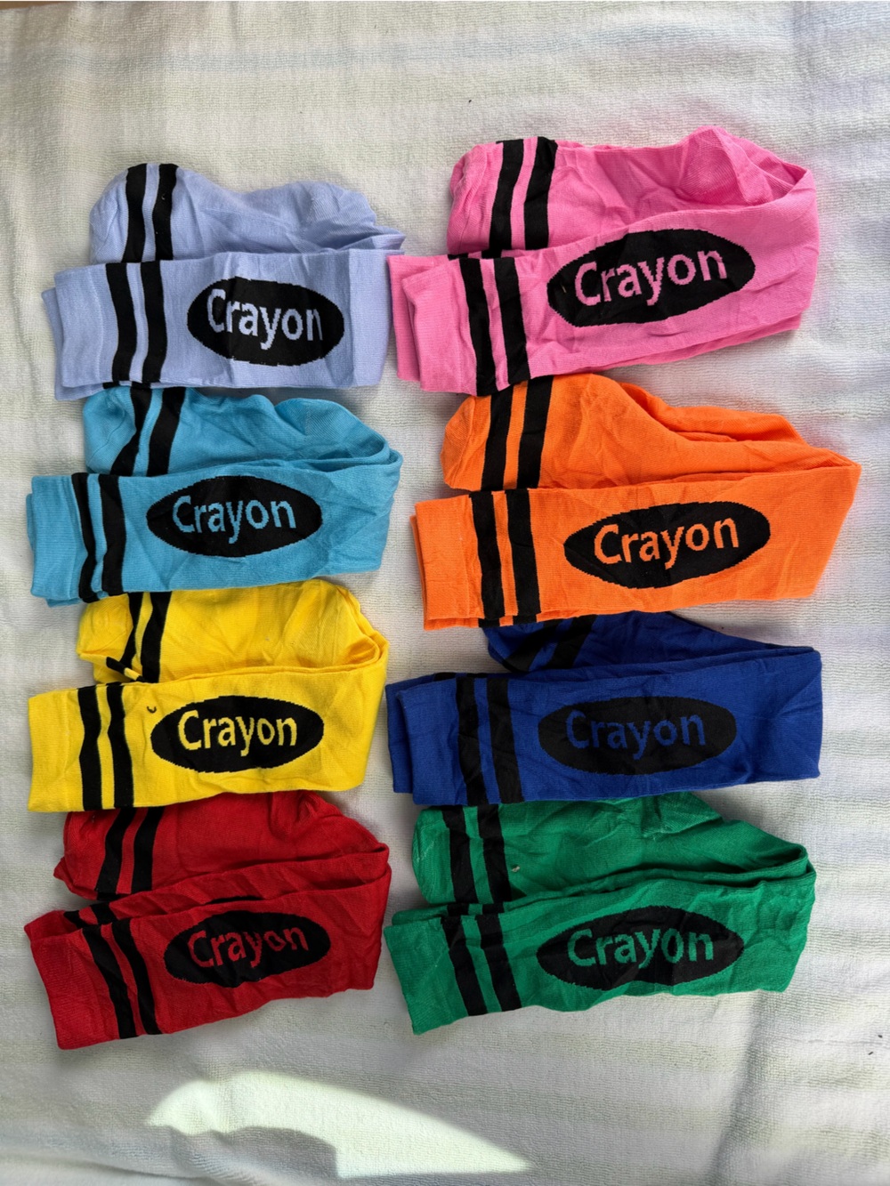 Crayon Logo Color-Block Knee Socks - Multi Color Set Kids